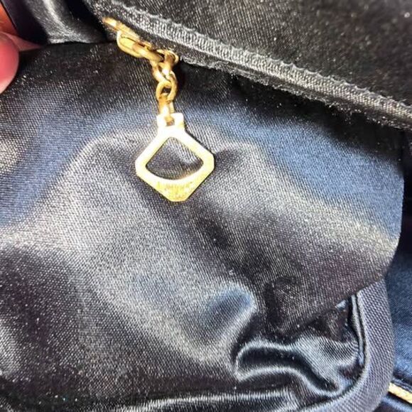 Morris Moskowitz Vintage MM Satin Black Evening Purse coin